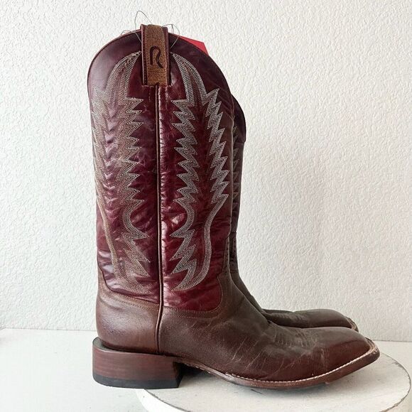 Rod Patrick Mens Cowboy Boots Size 11.5EEE Brown Leather Western Square Toe $695 - Picture 2 of 11